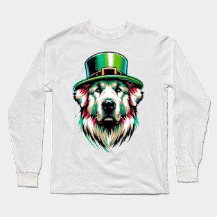 Anatolian Shepherd Dog Celebrates Saint Patrick's Day Long Sleeve T-Shirt